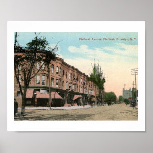 Flatbush Ave., Brooklyn, New York Vintage Poster
