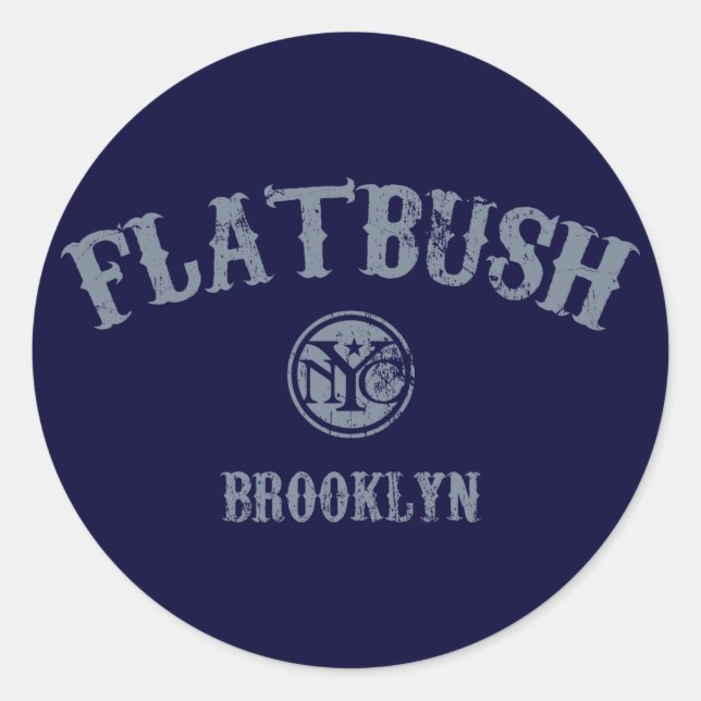 Flatbush Classic Round Sticker (Front)