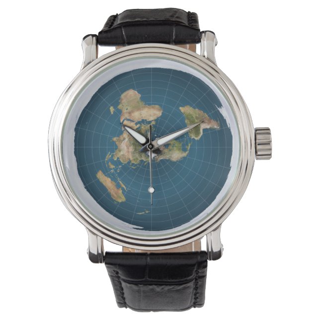 FlatEarth Leather Strap Watch (Front)