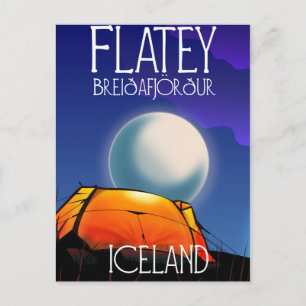 Flatey, Breiðafjörður, Iceland, travel poster Postcard