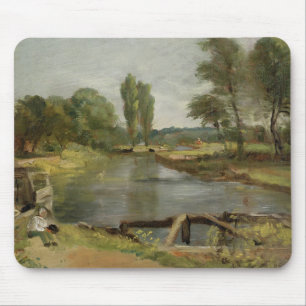 Flatford Lock, 1810-11 (oil on paper on canvas) Mouse Pad