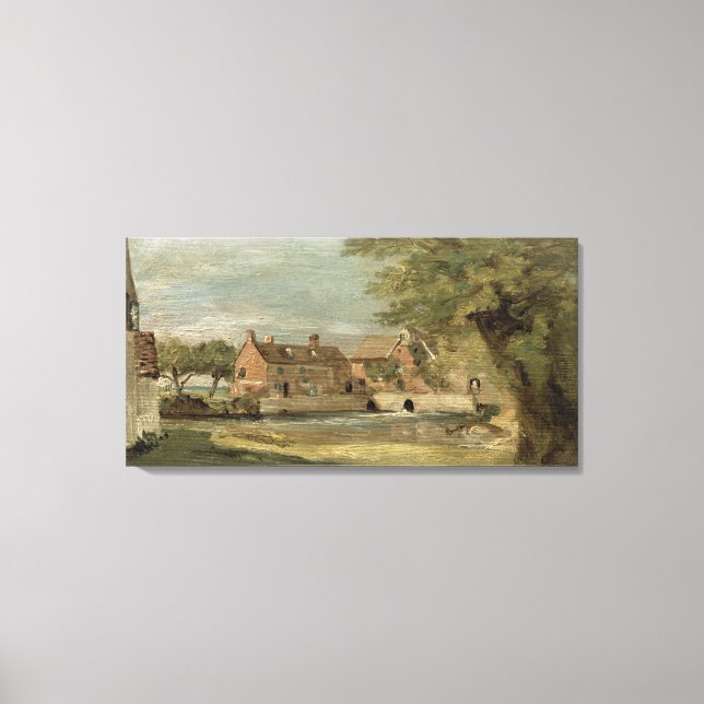 Flatford Mill (oil on panel) Canvas Print (Front)