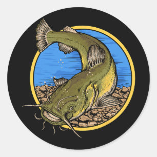 Flathead Catfish Fishing  Classic Round Sticker