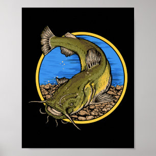 Flathead Catfish Fishing  Poster