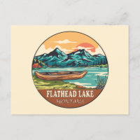 Flathead Lake Montana Boating Fishing Emblem