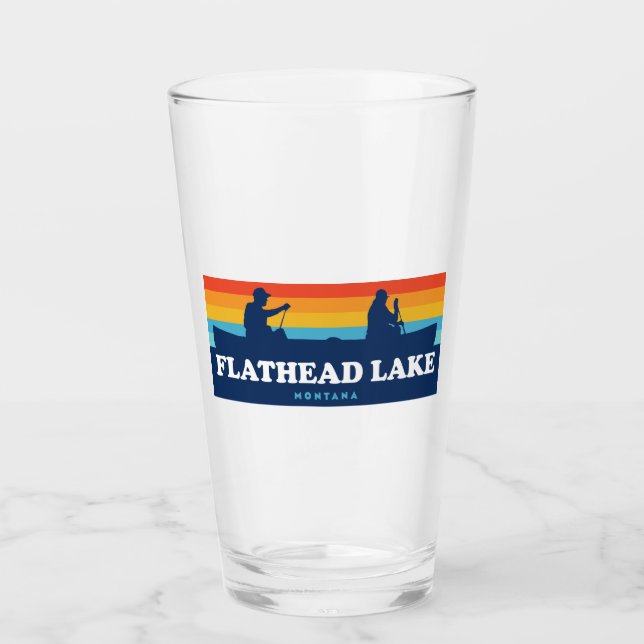 Flathead Lake Montana Canoe Glass (Front)