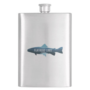 Flathead Lake Montana Fish Hip Flask