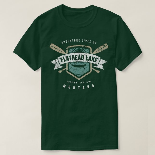 Flathead Lake Montana , Fishing Boating Camping Gi T-Shirt (Design Front)