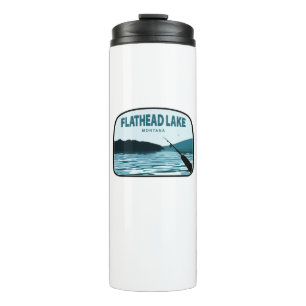 Flathead Lake Montana Fishing Rod Thermal Tumbler