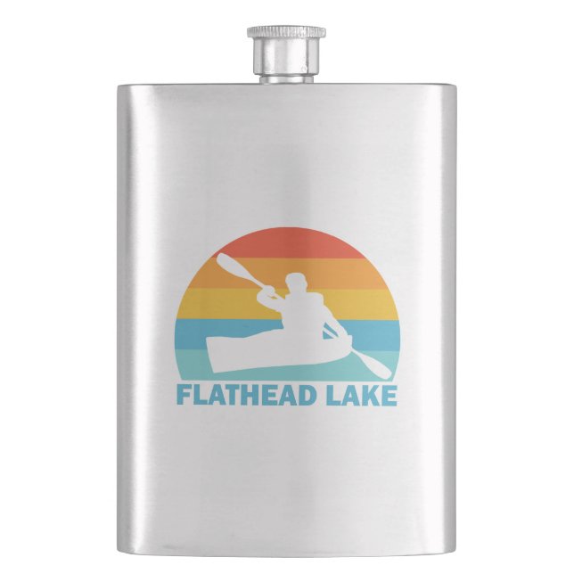 Flathead Lake Montana Kayak Hip Flask (Front)