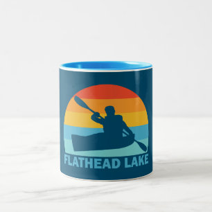 Flathead Lake Montana Kayak Two-Tone Coffee Mug