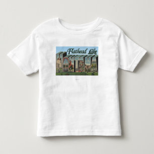 Flathead Lake, Montana - Large Letter Scenes Toddler T-Shirt