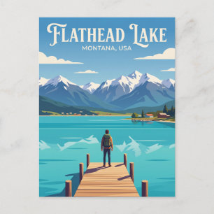 Flathead Lake USA Postcard