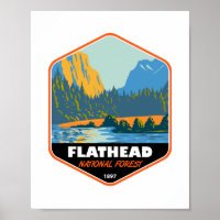 Flathead National Forest Montana Vintage Emblem