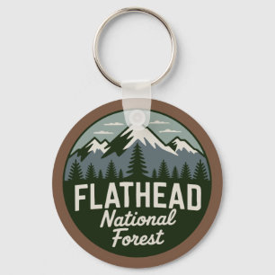 Flathead National Forest Scenic Mountain Landscape Key Ring