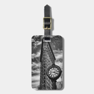 Flatiron Building and Clock in Black and White Luggage Tag