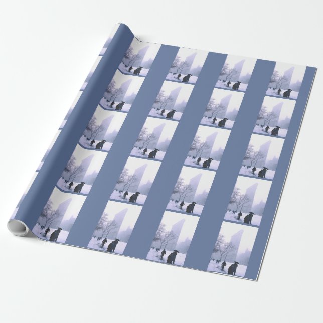 Flatiron Building In A Snowstorm Wrapping Paper (Unrolled)
