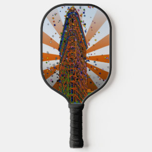 Flatiron Building - Orange & White Rays Pickleball Paddle