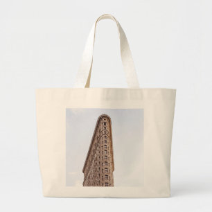 Flatiron building postcard large tote bag