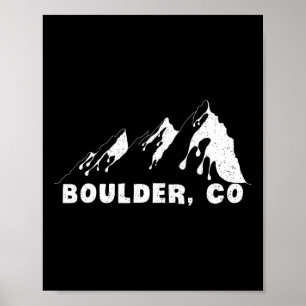 Flatirons Boulder Colorado Climbing Hiking Travel Poster