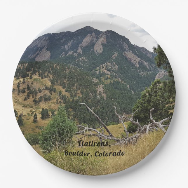 Flatirons, Boulder, Colorado - Paper Plate (Front)