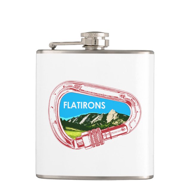 Flatirons Climbing Carabiner Hip Flask (Front)