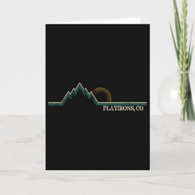 Flatirons Colorado Retro Mountain Climbing Summer  Card (Front)