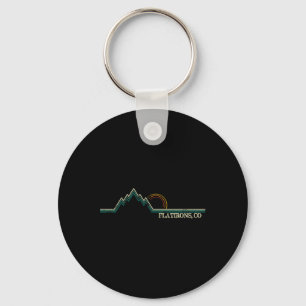 Flatirons Colorado Retro Mountain Climbing Summer  Key Ring