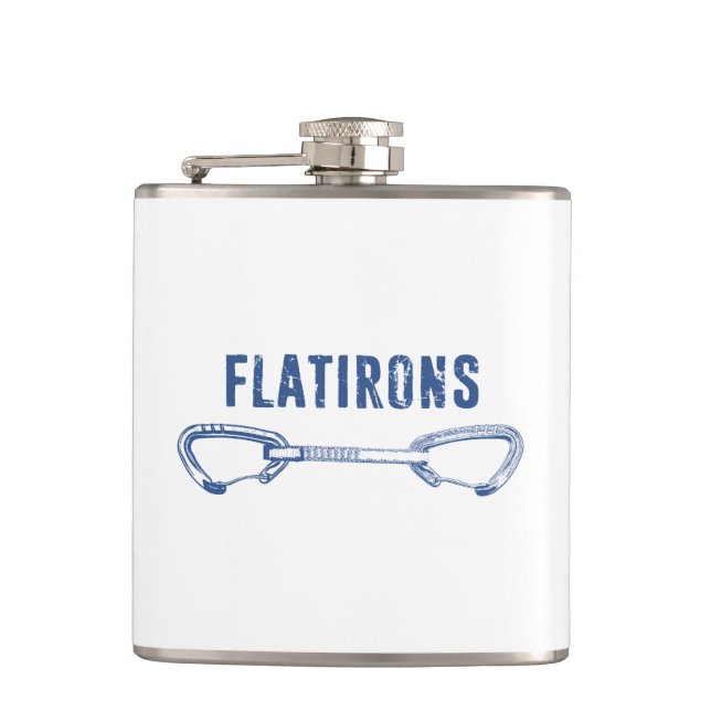 Flatirons Colorado Rock Climbing Quickdraw Hip Flask (Front)