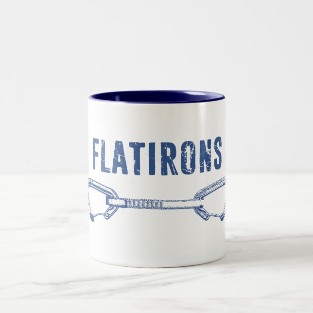 Flatirons Colorado Rock Climbing Quickdraw Two-Tone Coffee Mug (Center)