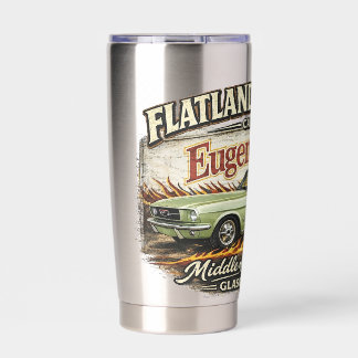 Flatland Cruisers Car Club–Eugene's Pizza Insulated Tumbler