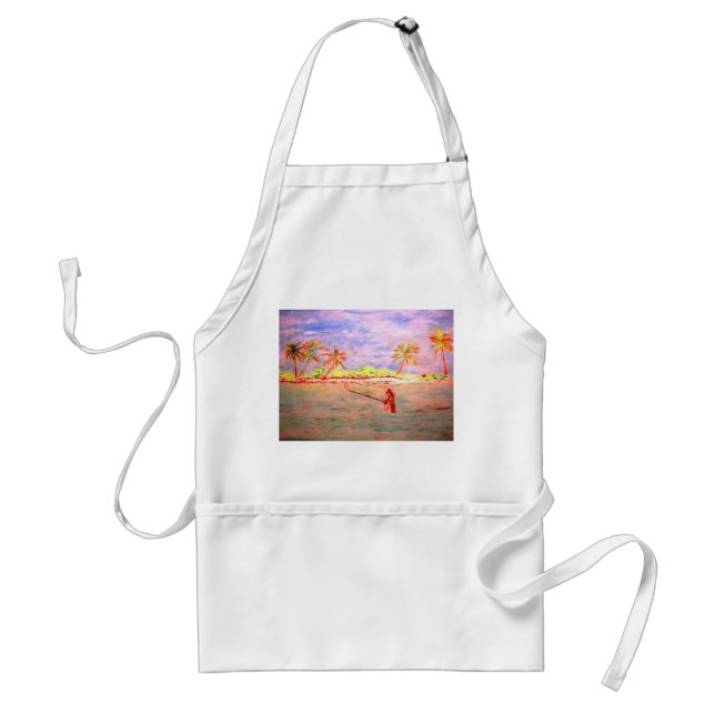 flats fly fishing girl standard apron (Front)