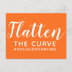 Flatten The Curve Orange Fight Covid 19 Pandemic Postcard
