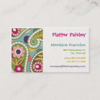 Flatter Paisley - Aqua - Business Card