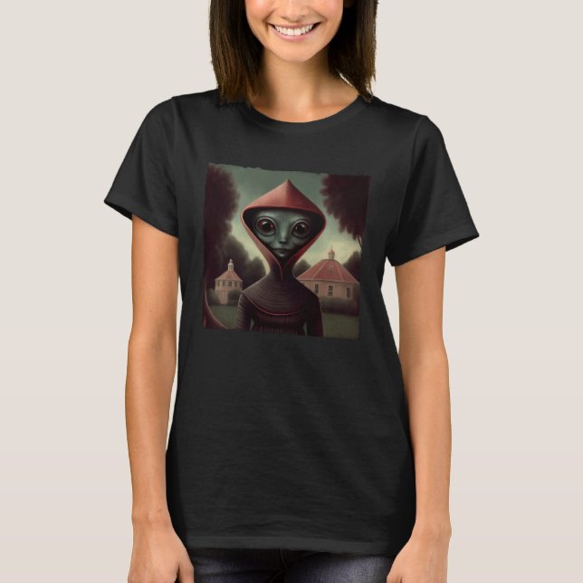Flatwoods Monster Braxie 1952 Creepy Alien Cryptid T-Shirt (Front)