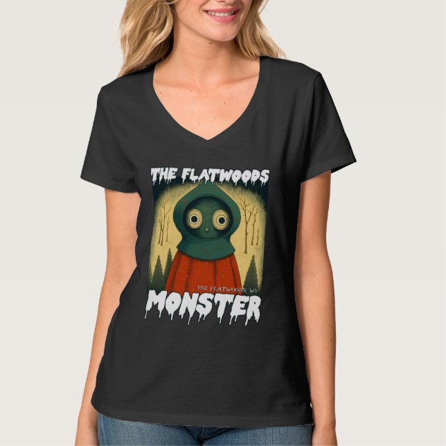 Flatwoods Monster Braxie 1952 Creepy Alien Cryptid T-Shirt (Front)