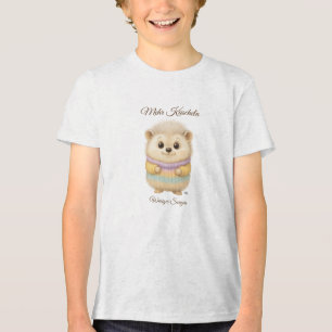 Flauschiger Igel Winterzauber Motiv Tri-Blend Shirt