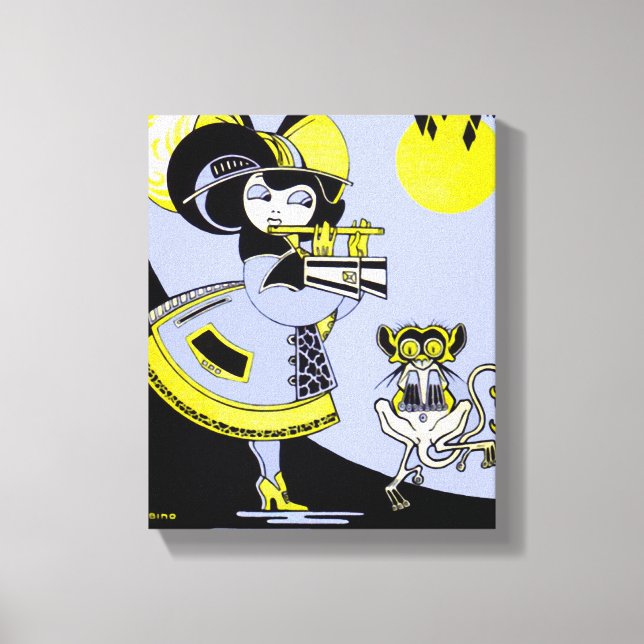 Flautist and the Monkey Canvas Print (Front)