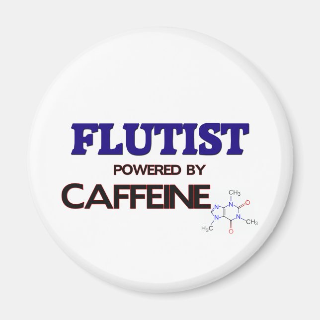 Flautist Powered by caffeine Magnet (Front)