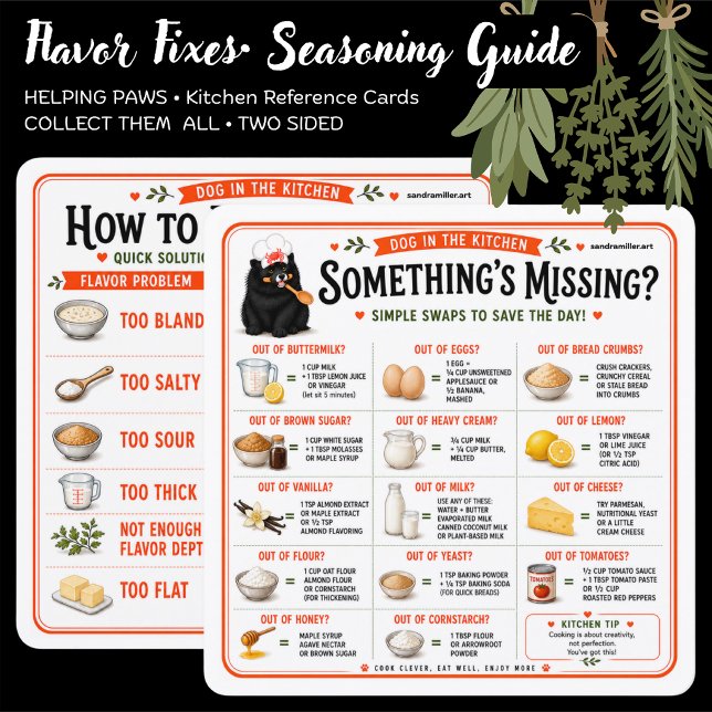 FLAVOR FIXES-SEASONING GUIDE • KITCHEN  REFERENCE  CARD (Creator Uploaded)
