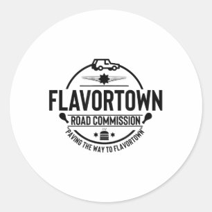 Flavortown Men And Women Foodies Gift Tees Flavort Classic Round Sticker