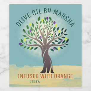 Flavoued olive oil personalised home canning wine label