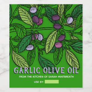 Flavoued olive oil personalised home canning wine label