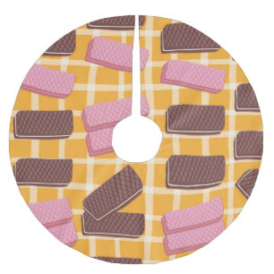 Flavoued Wafers Seamless Background Brushed Polyester Tree Skirt