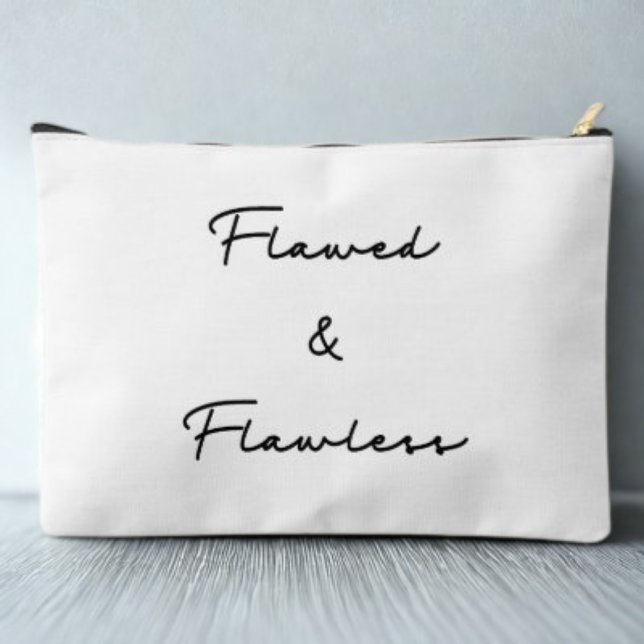 Flawed & Flawless Inspo Quote Accessory Pouch (Creator Uploaded)