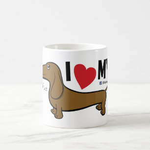 FLDR "I Love My" Smooth Red doxie character mug. Coffee Mug
