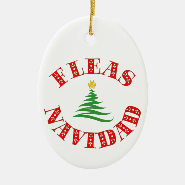 Fleas Navidad Ceramic Tree Decoration (Front)