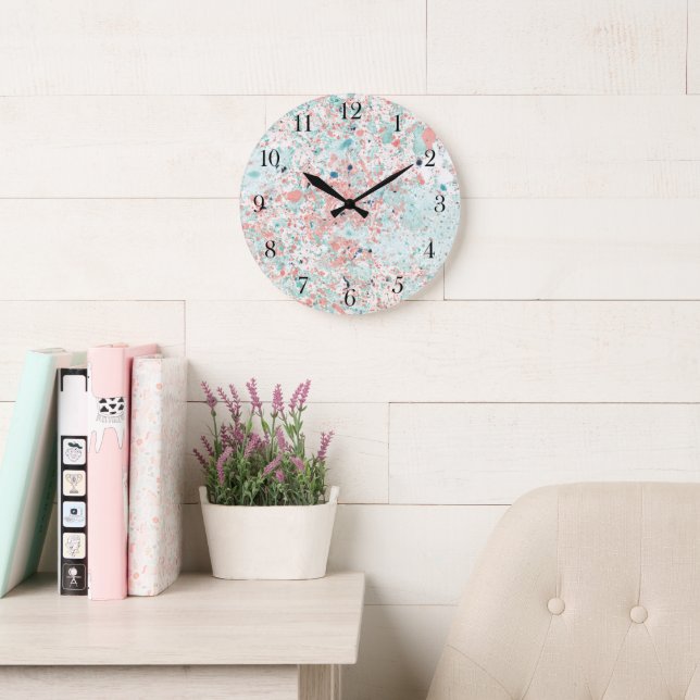 Flecked Colors Large Clock (Reading Room)