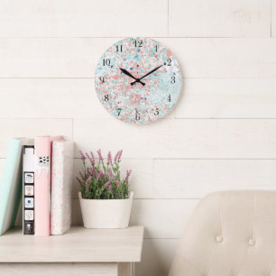 Flecked Colours Large Clock