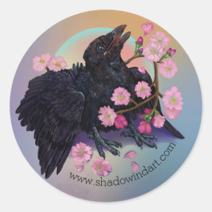 Fledgling Crow Classic Round Sticker